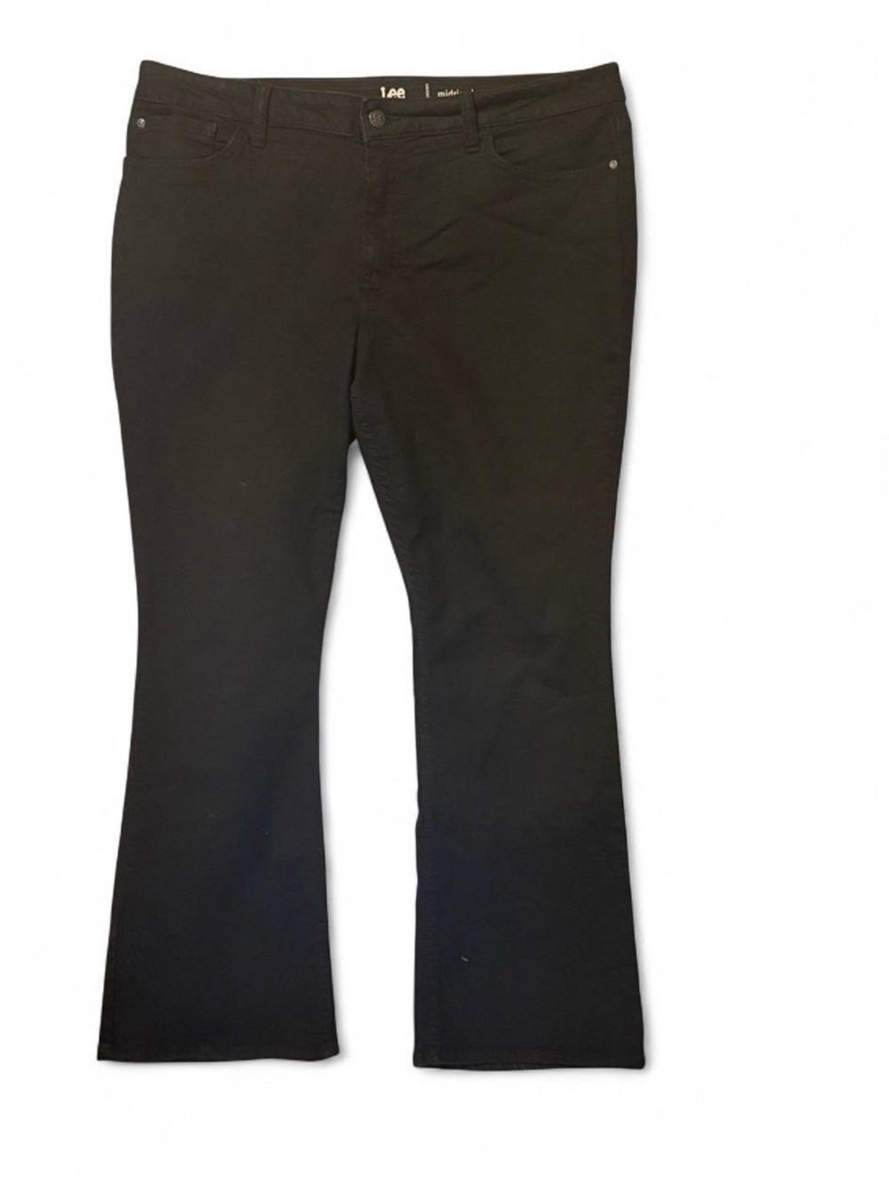 Lee Mid-Rise Bootcut Jeans Black Denim Pants Size 18P